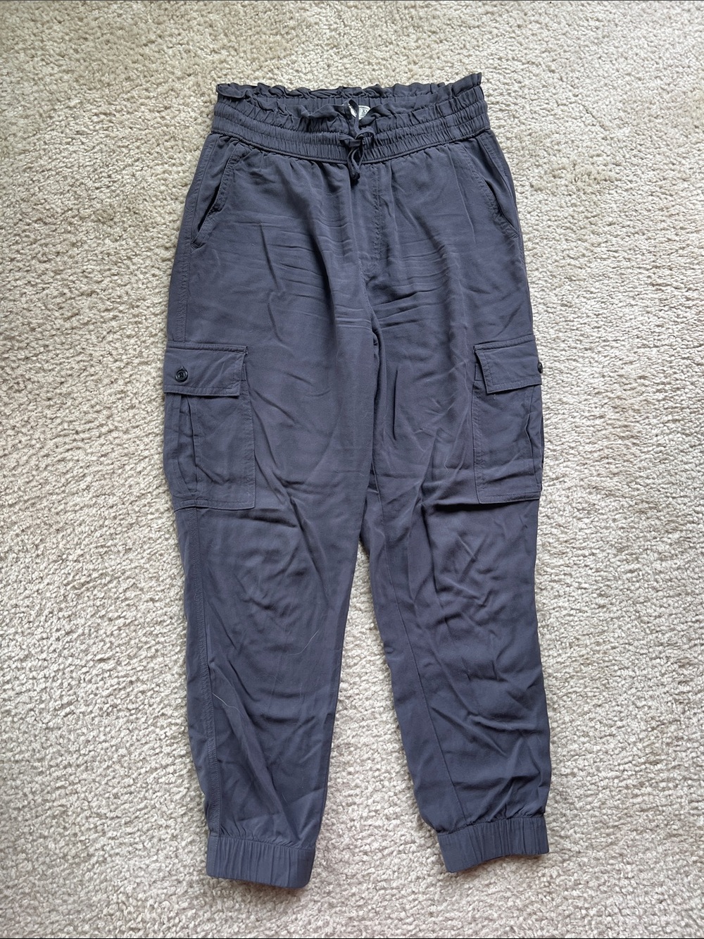 Abercrombie & Fitch Charcoal Cargo Jogger Pants in